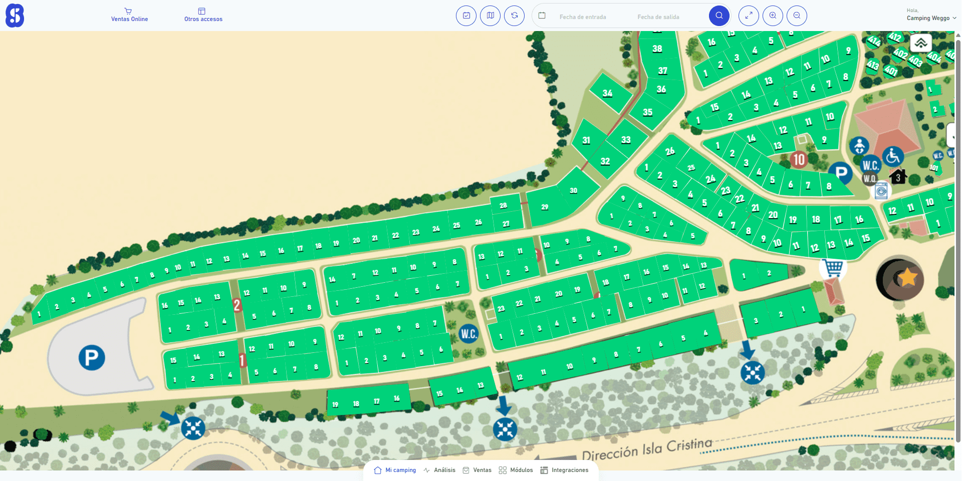 Mapa interactivo con plano